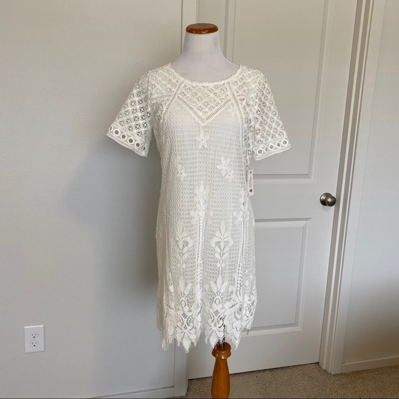 Skies are blue white lace dress NWT small - Picture 2 of 9